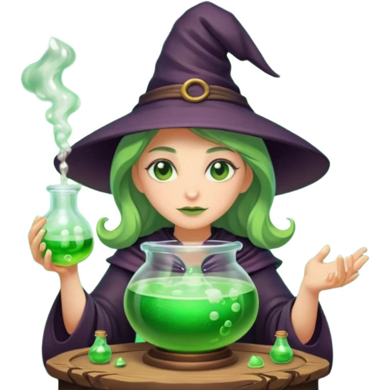 green witch cooking potion emoji