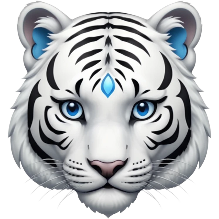 white tiger with blue eye emoji