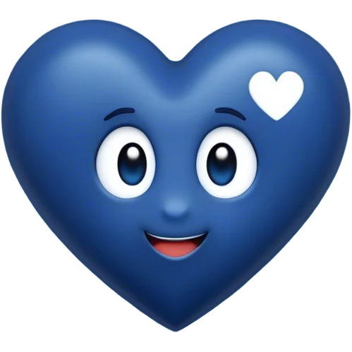 Dark Blue heart with the words Hi Cutie! in the middle  emoji