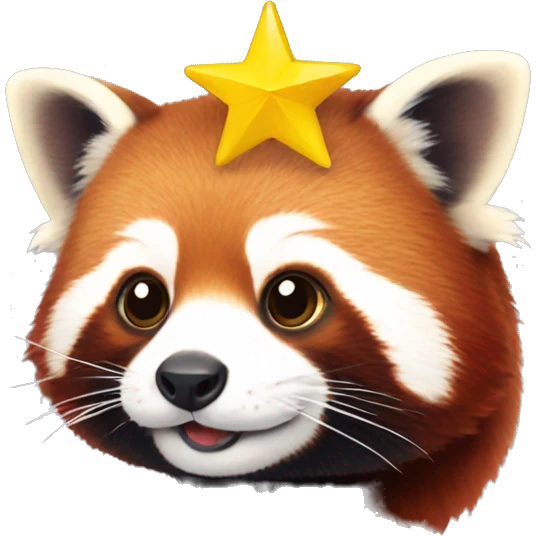 red panda with a yellow star emoji