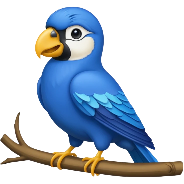 Arara azul no galho emoji