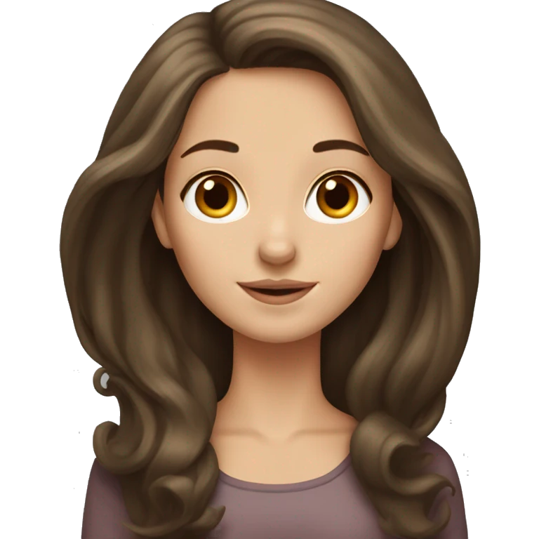 White girl, long brunette hair, dachshund  emoji