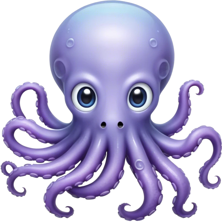 Cinematic Noble Baby Octopus Portrait Emoji, Poised and graceful, with a soft, rounded, slightly translucent body in a dreamy light blue-purple hue, large, glistening eyes full of quiet intelligence and mystery, delicate, flowing tentacles curling gently, Simplified yet sophisticated features, highly detailed, glowing with a soft, ethereal oceanic radiance, high shine, elegant and serene, stylized with an air of deep-sea wonder, focused and tranquil, soft glowing outline, capturing the essence of an otherworldly, intelligent little cephalopod, floating effortlessly in the gentle ocean currents! emoji