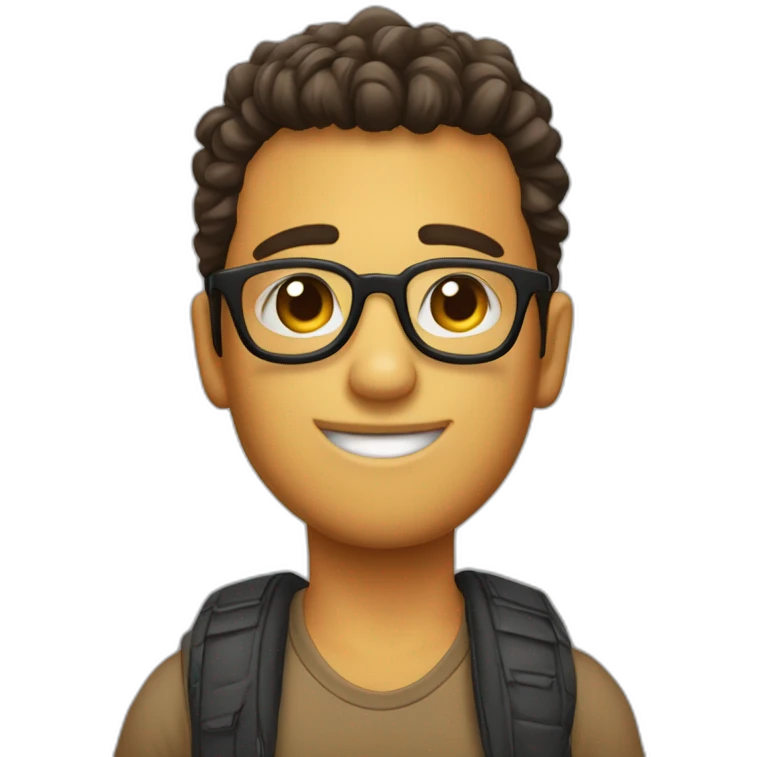 Chico estilo sof boy crunge con lentes emoji