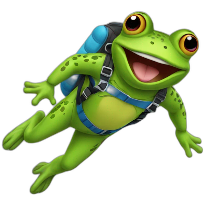 Skydiving Frog emoji