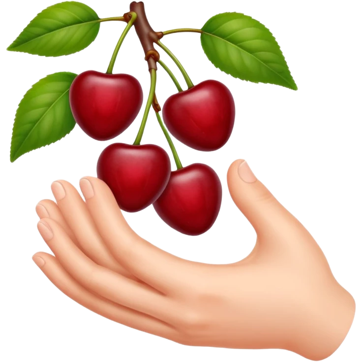 Hands grabbing cherries emoji