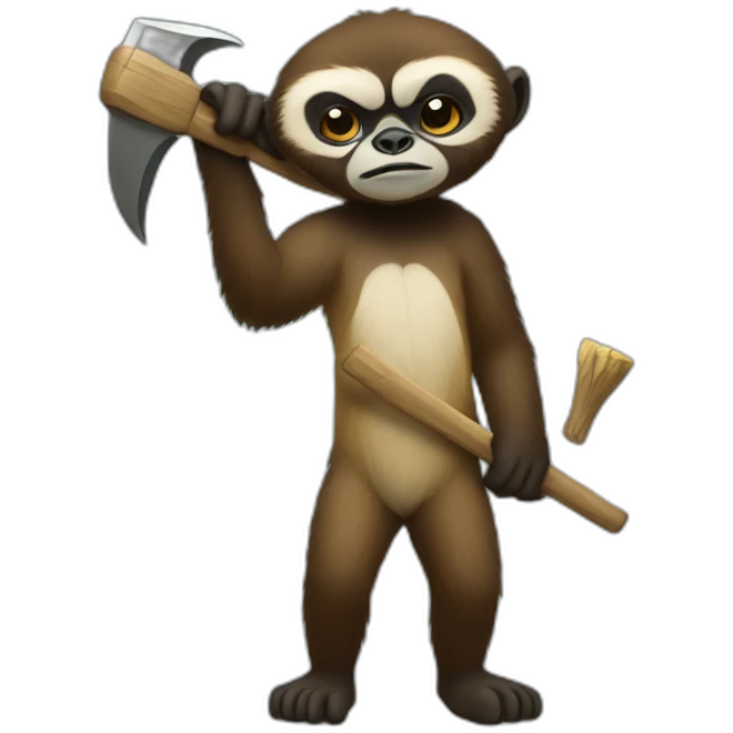 gibbon with pickaxe emoji