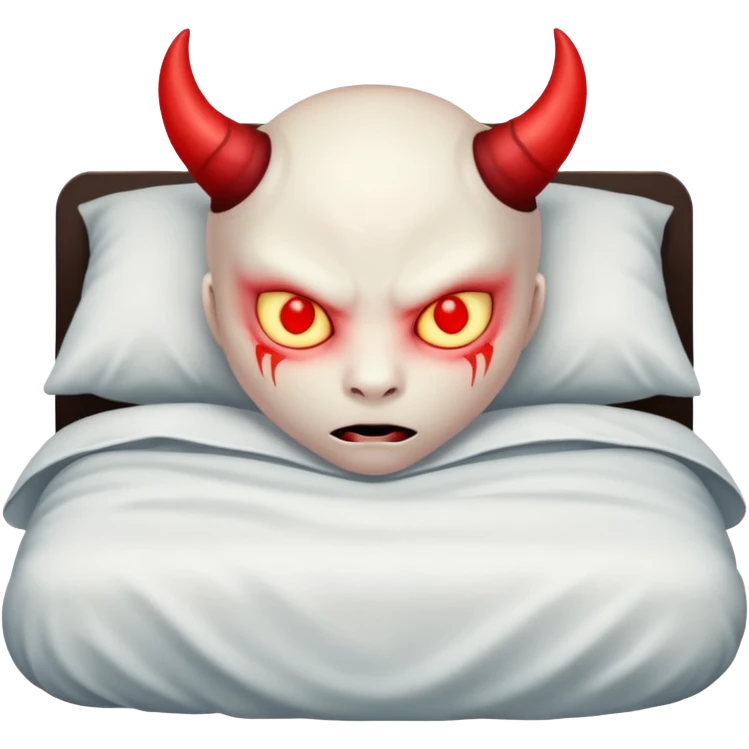 a sleep demon, with glowing eyes, lurking in darkness emoji
