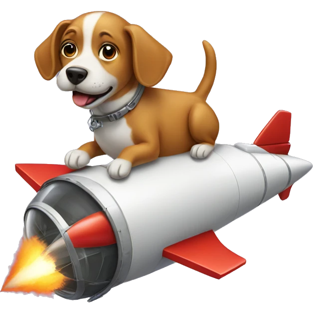 Dog on a rocket ship emoji