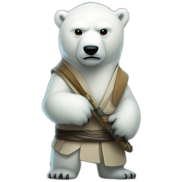 A polar bear jedi emoji