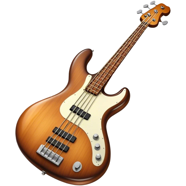 Cinematic Realistic Bass, deep polished wood with rich grain, thick taut strings stretching across its curved body, subtle warm lighting emphasizing its form, glowing with depth and powerful musical resonance. emoji