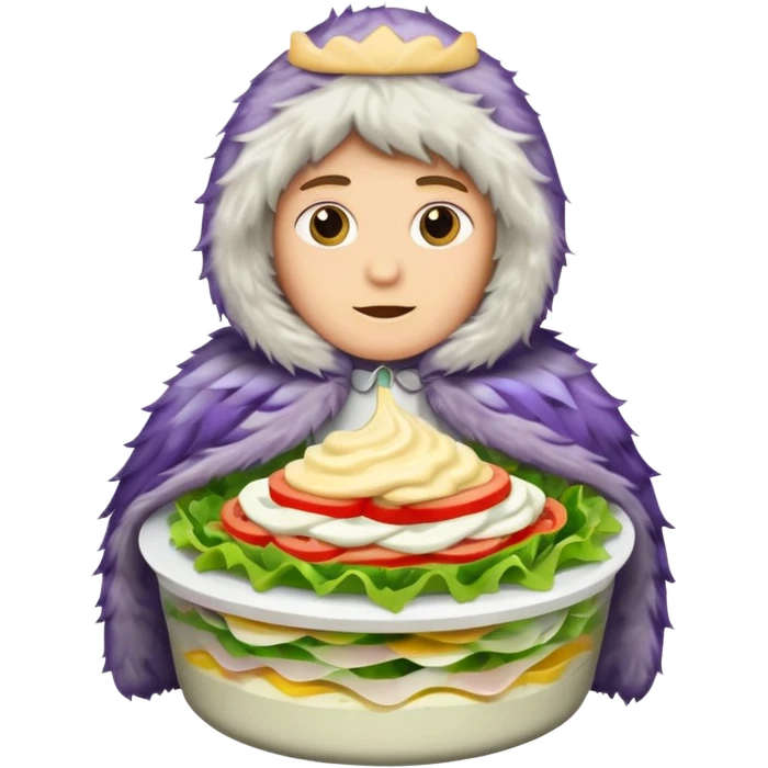 salad herring under a fur coat emoji