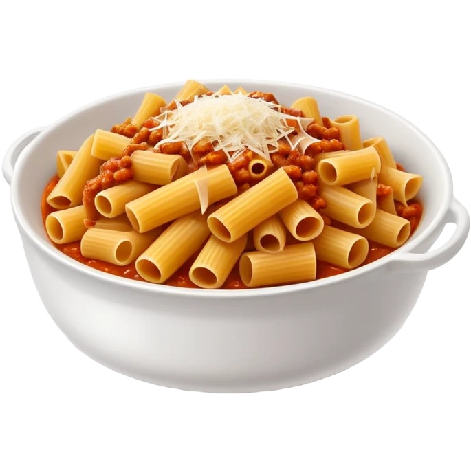 Round bowl of rigatoni bolognese  emoji