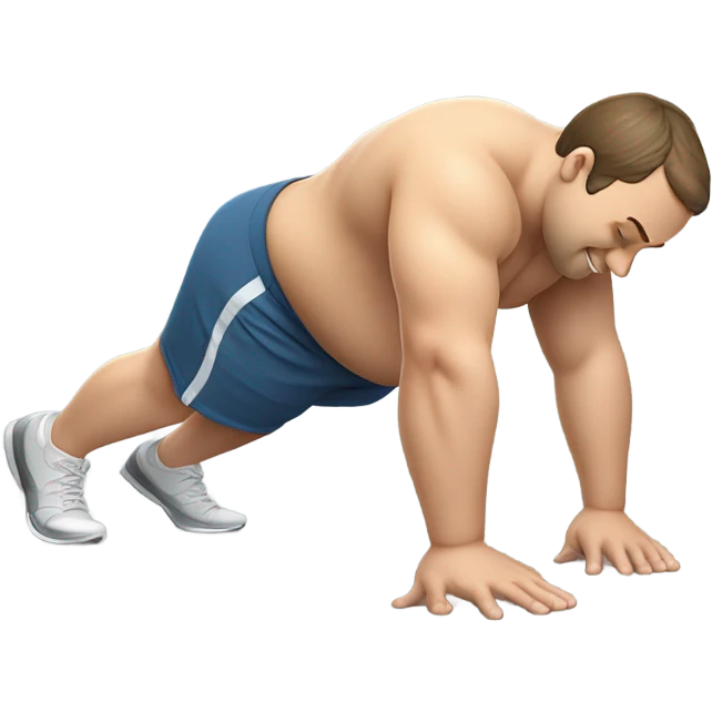 fat white guy doing push ups emoji