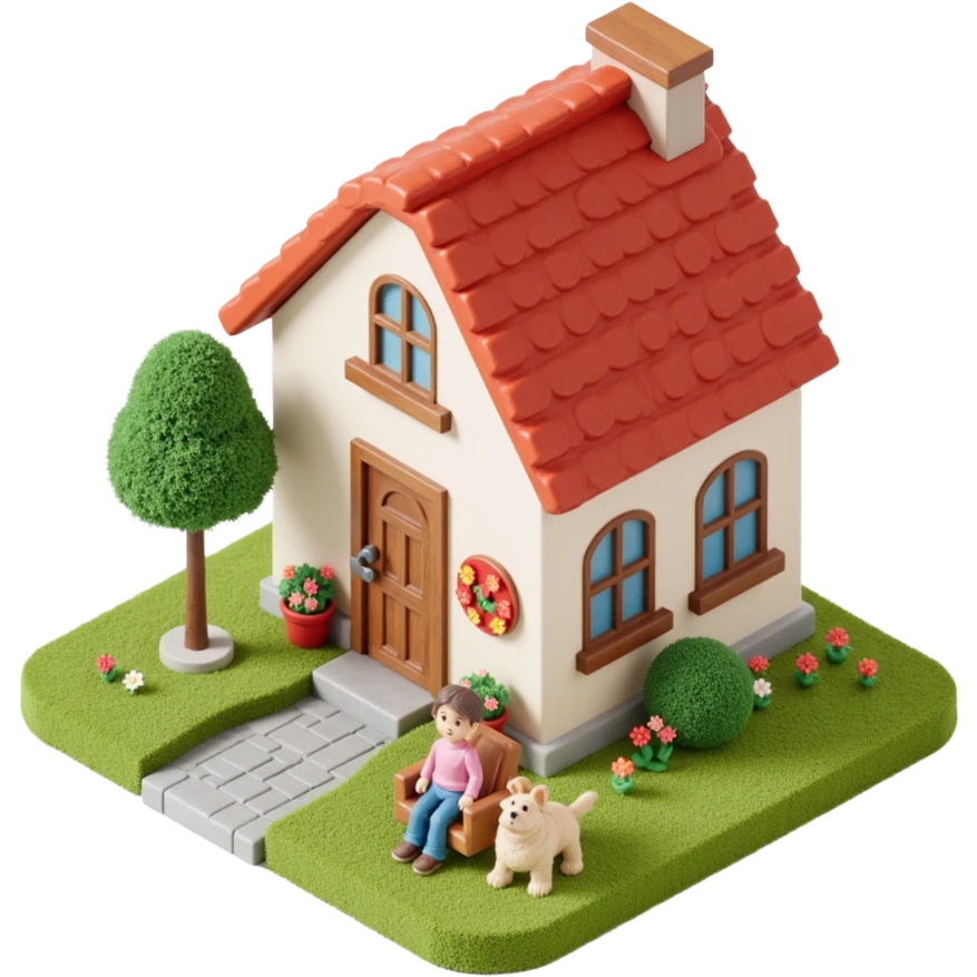 house with a family and pet emoji