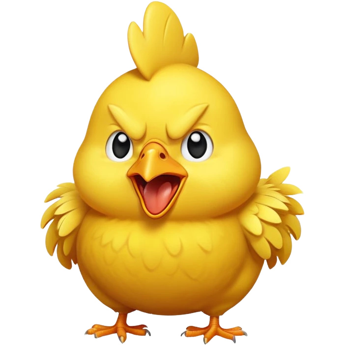 shouting yellow chicken emoji