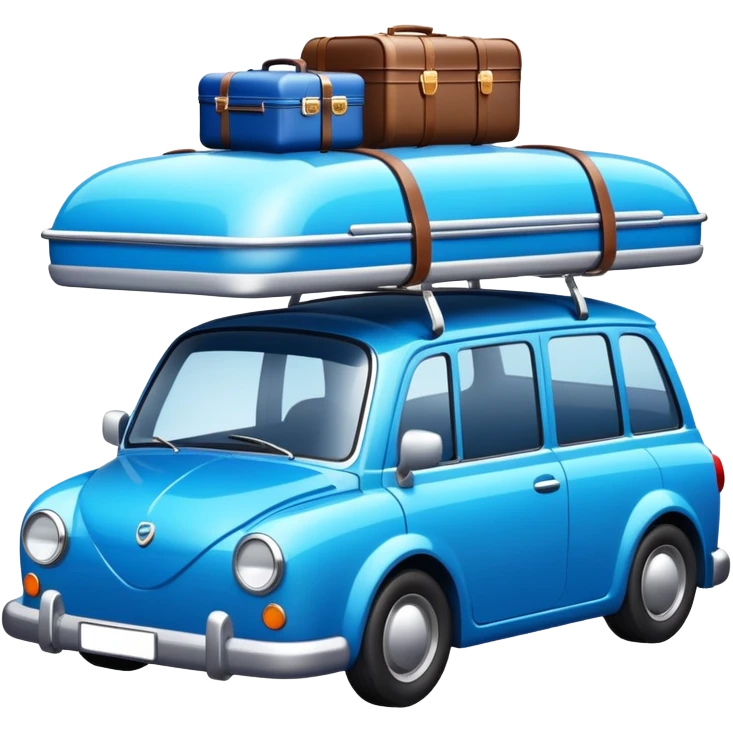 Road trip car with roof luggage rack emoji