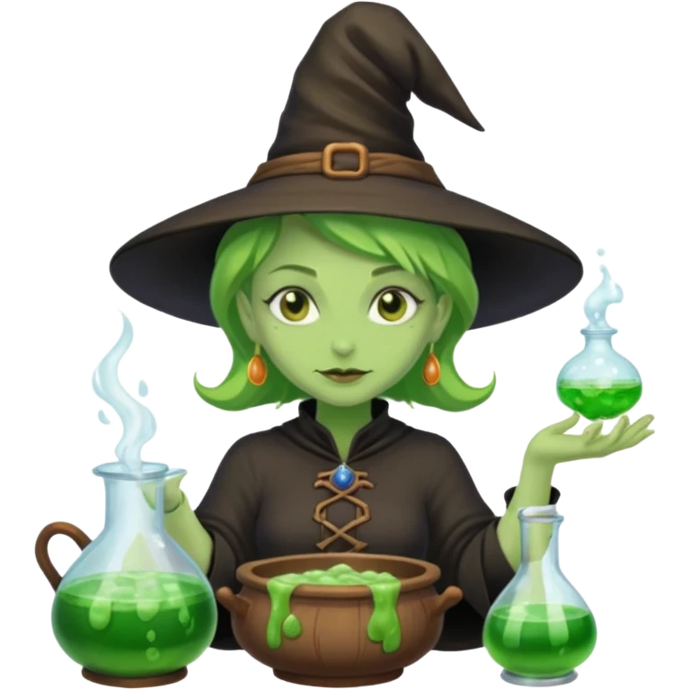 green witch cooking potion emoji