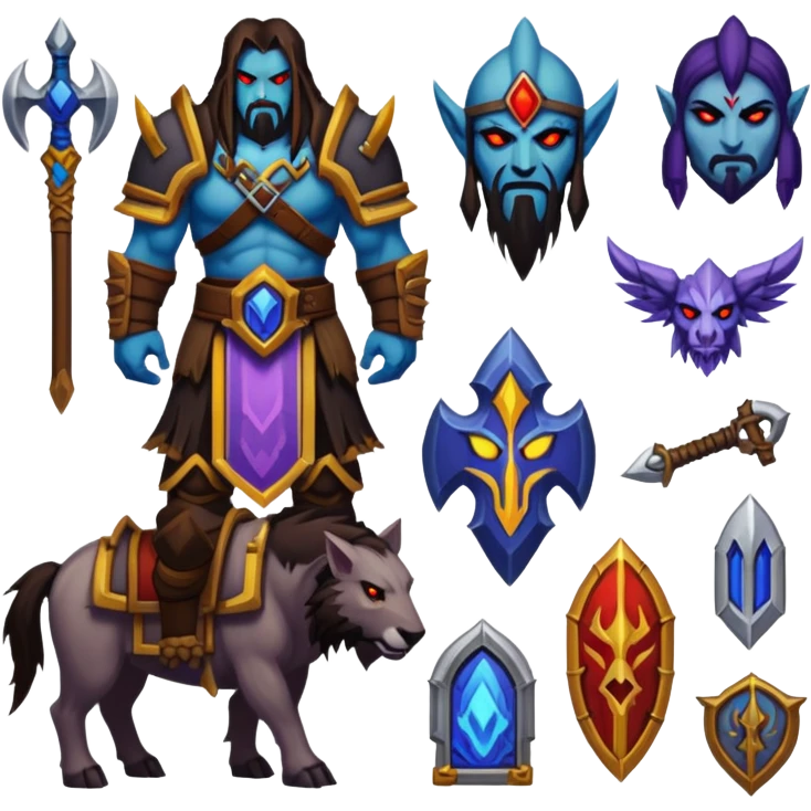 Набор эмодзи в стиле игры Warcraft 2 emoji