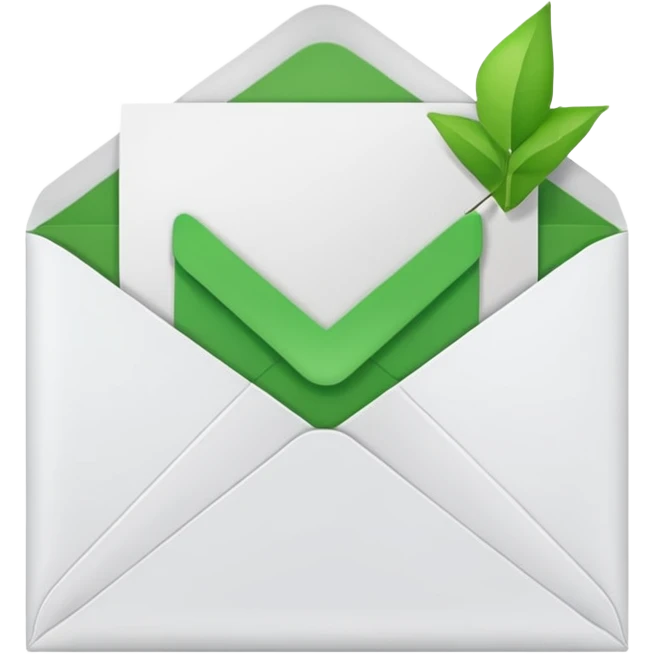 white envelop with a letter and green checked checkbox inside emoji