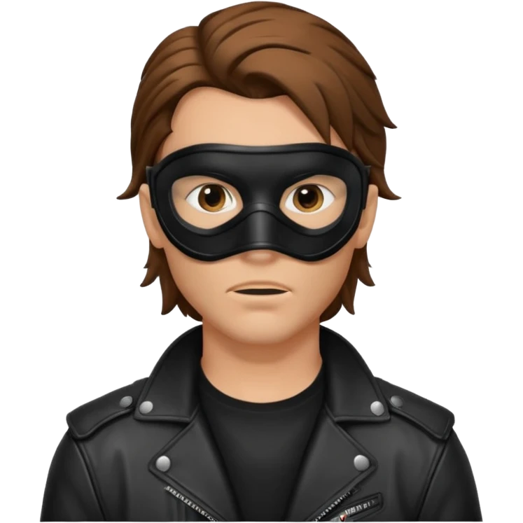 A guy with a brown mullet and a black mask over his mouth and nose emoji