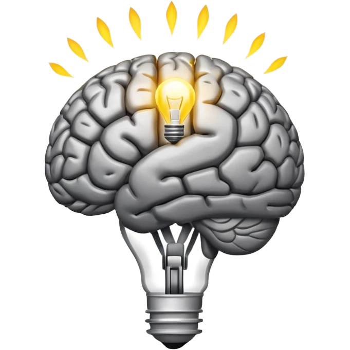 an idea and a brain emoji