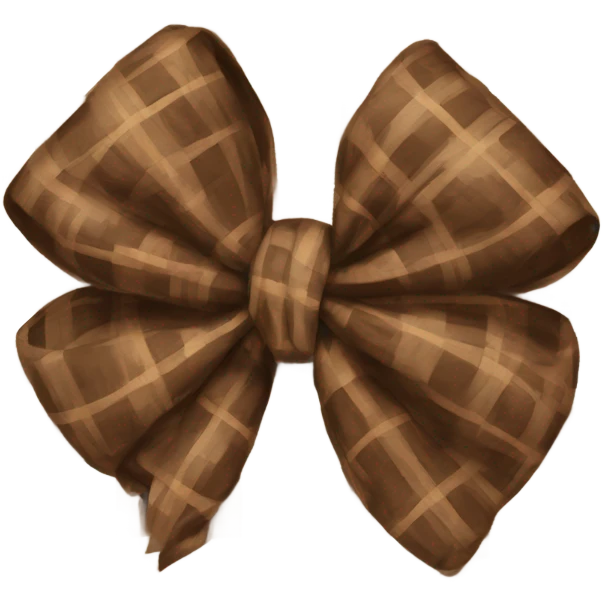 Brown plaid bow emoji
