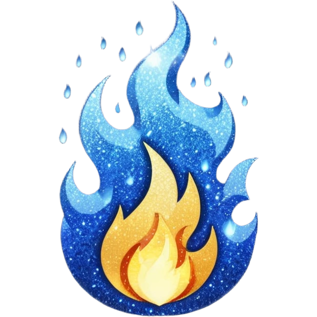 navy blue glitter fire emoji