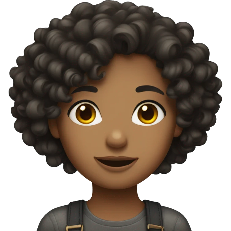 Curly dark haired girl emoji