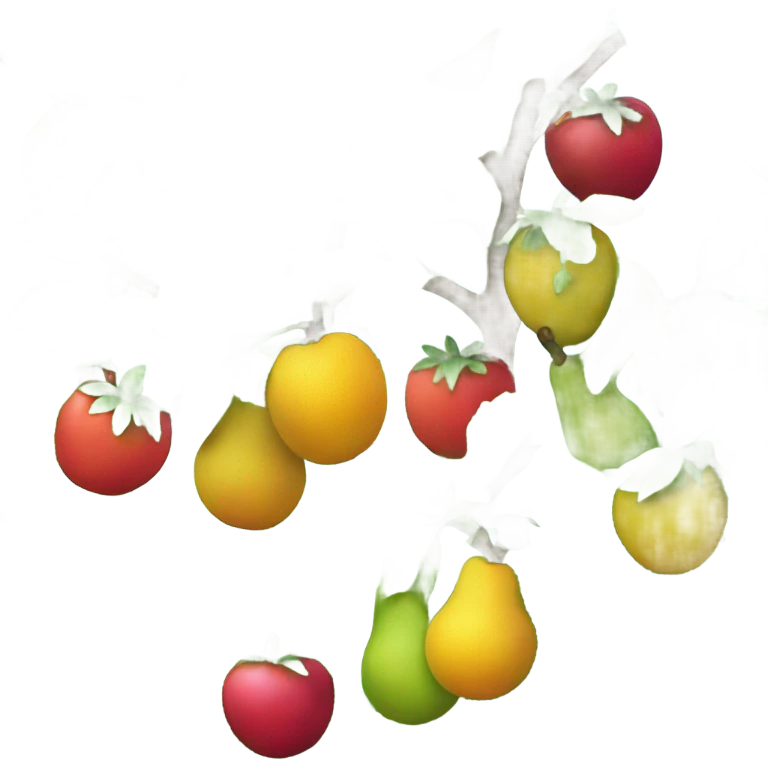 Fruits hanging on bushes  emoji