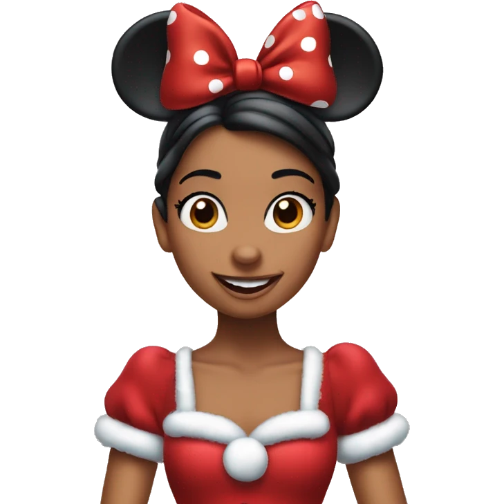 Minnie mouse with Christmas outfit emoji