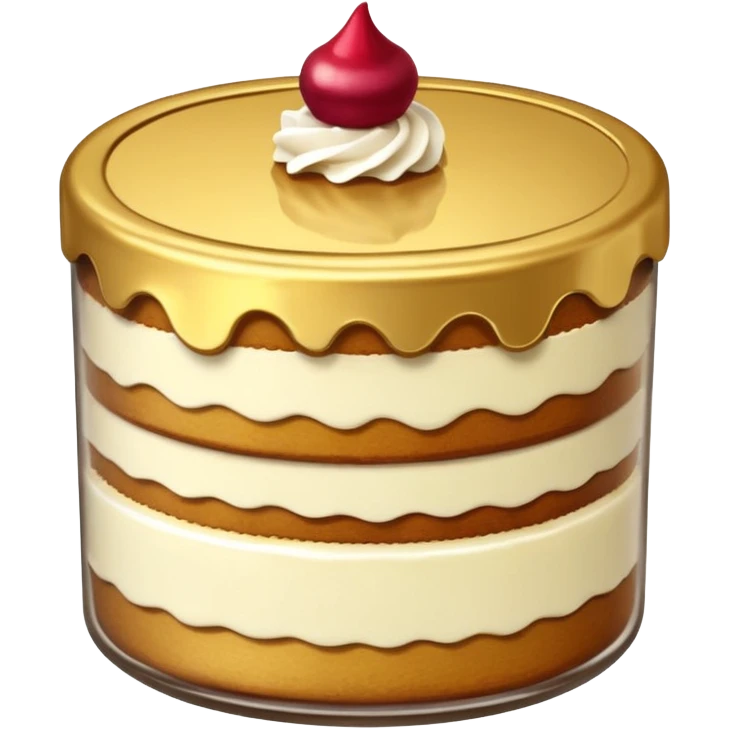 A layered small jar of cake that is gold outline black background ONLY GOLD I just wanted to be an outline on a black screen. emoji