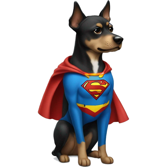 Un perro con el traje de Superman  emoji