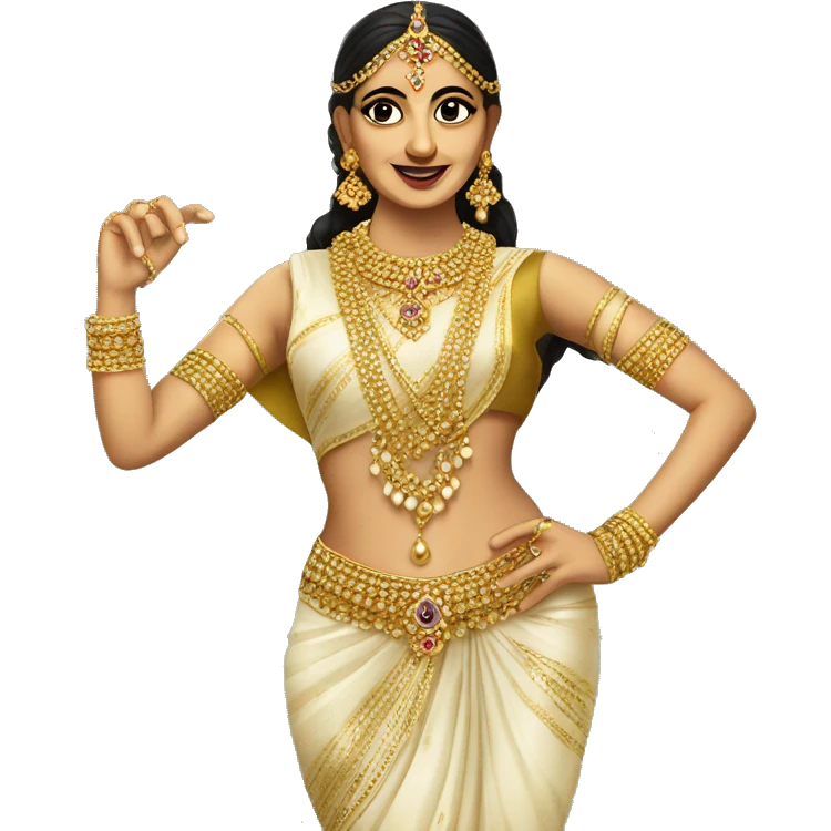 Desi classical dancer with gold jewellery  emoji
