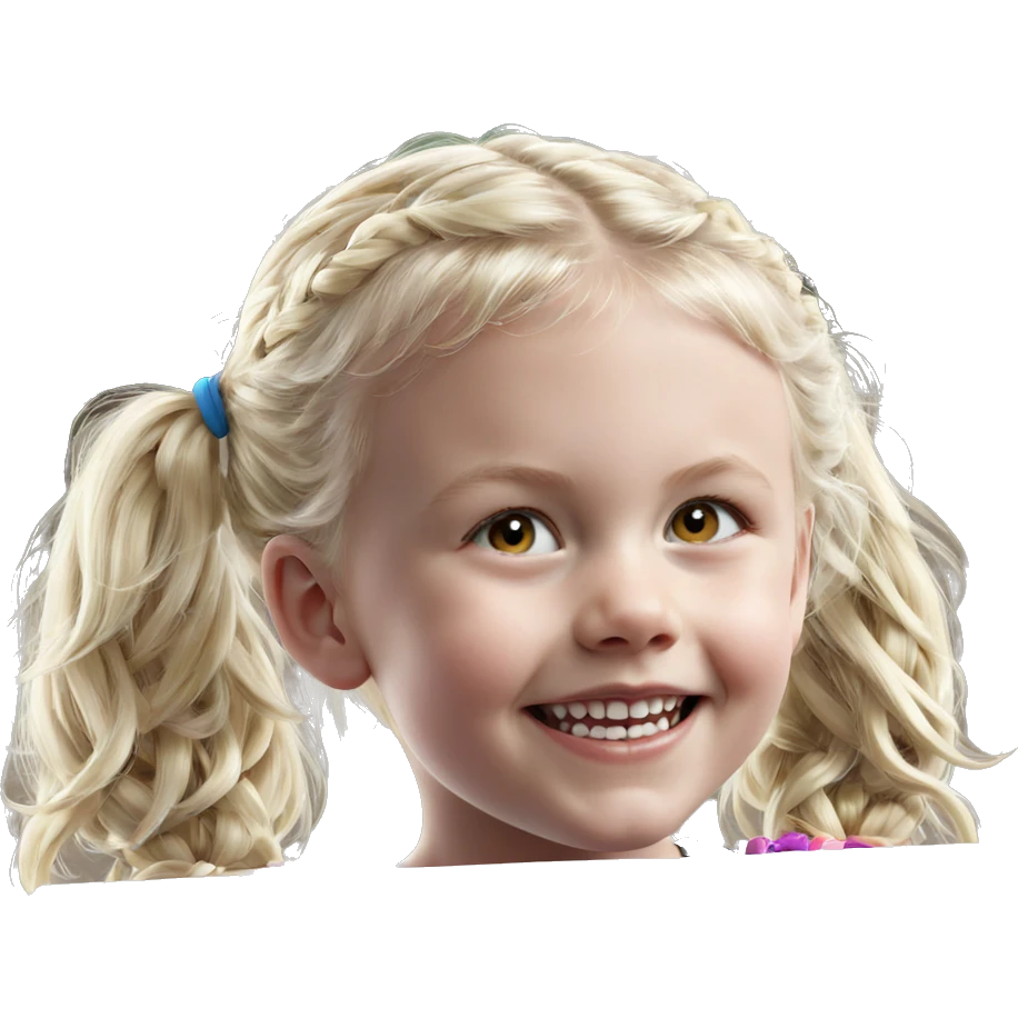 smiling girl with blonde twintails emoji