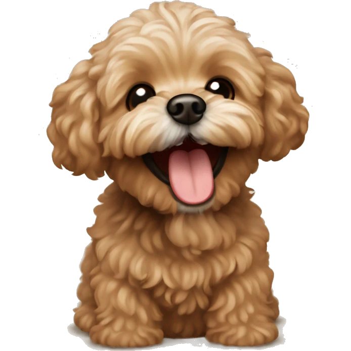 brown maltipoo laughing emoji