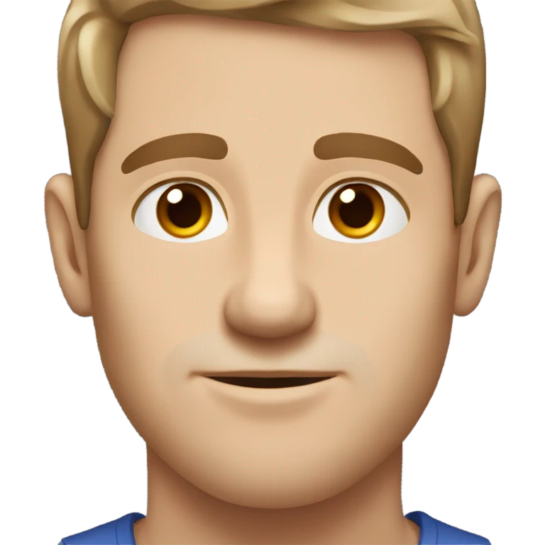 white man, with brown hair, hazel eyes, with a small mole on his cheek emoji