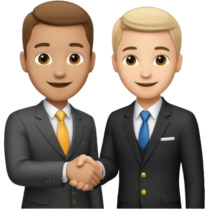 a video editor handshaking with a castomer emoji