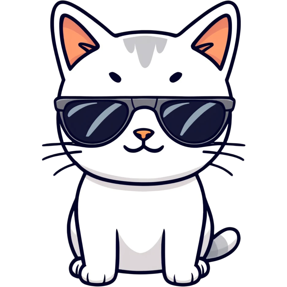 Cat with sunglasses emoji