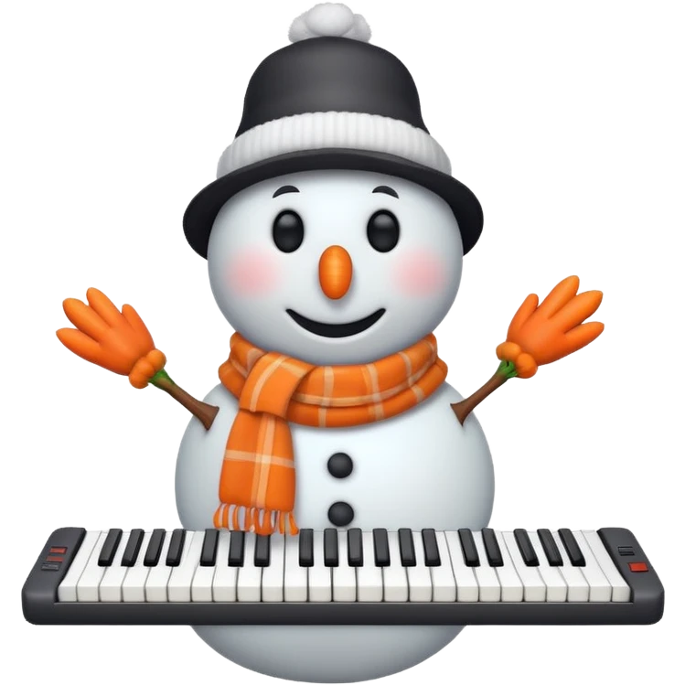 Snowman with Musical Instrument keyboard emoji