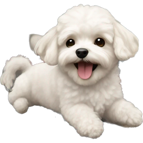 Maltipoo rides a train emoji