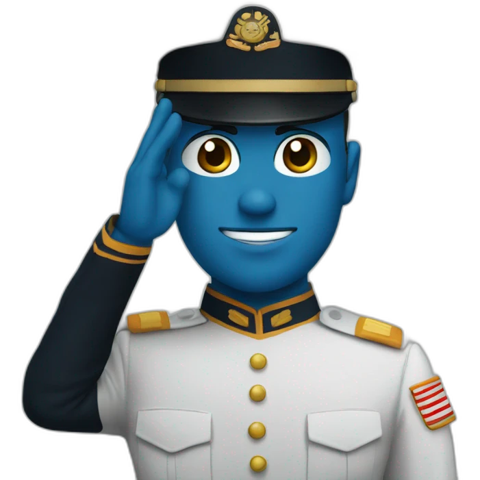 Marine saluting in blue uniform emoji