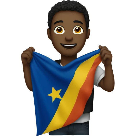 A black person holding a Salvador flag emoji