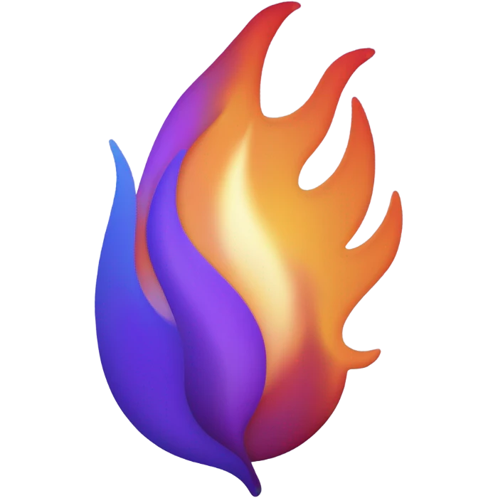 Purple and ultramarine flame emoji