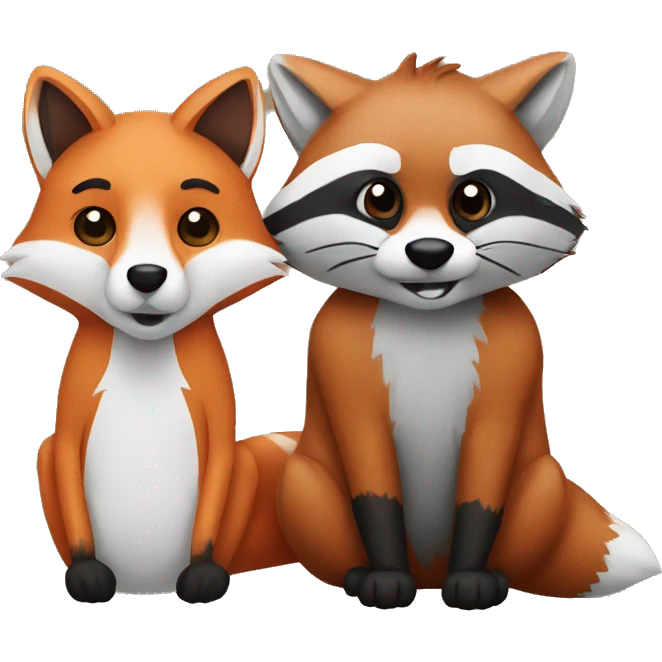 Fox and raccoon  emoji