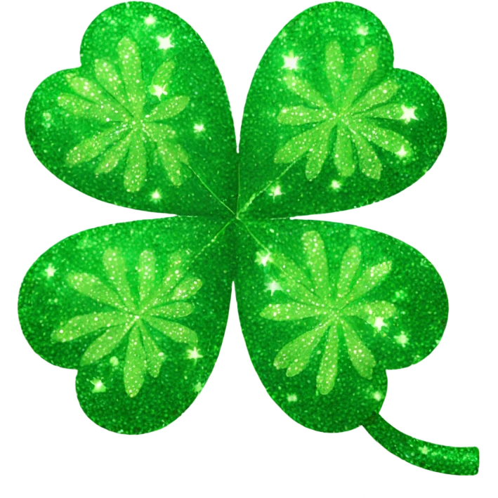 Sparkly 4-leaves clover emoji
