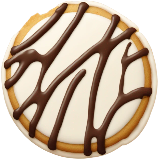 One Black and white cookie half and half emoji