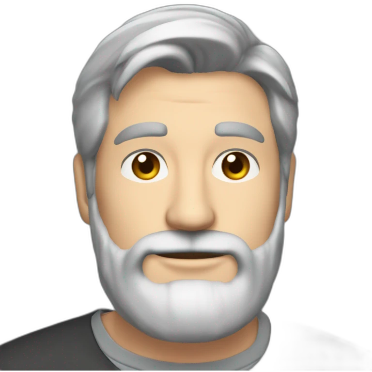 Nate Clark Black and Gray hair Ohio full stack engineer senior with Beard Middle aged emoji