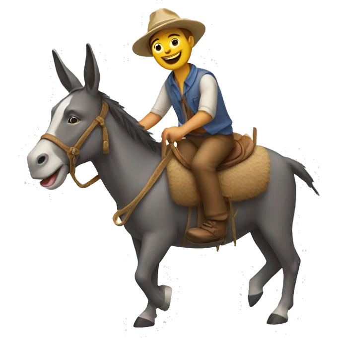 Dog riding a donkey emoji