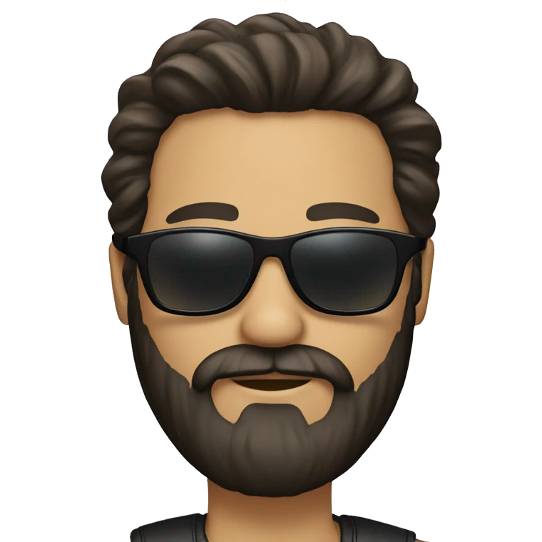 BRUNETTE WITH A LONG BEARD Wearing sunglasses  emoji